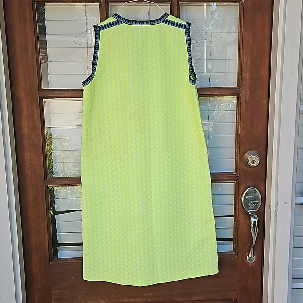 J. Crew Neon yellow Geometric Pattern Shift Dress - Picture 6 of 7